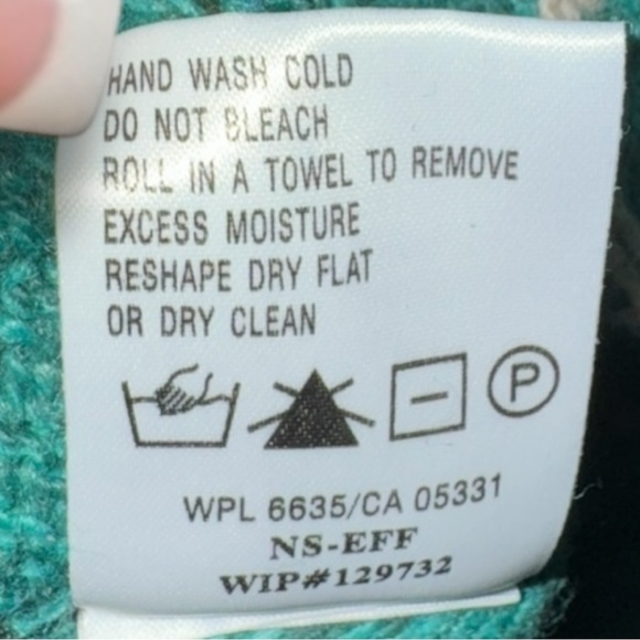 WOOLRICH Sweater Vintage Y2K V-neck Teal Ribbed Wool Blend Pullover Women’s L - Picture 9 of 16